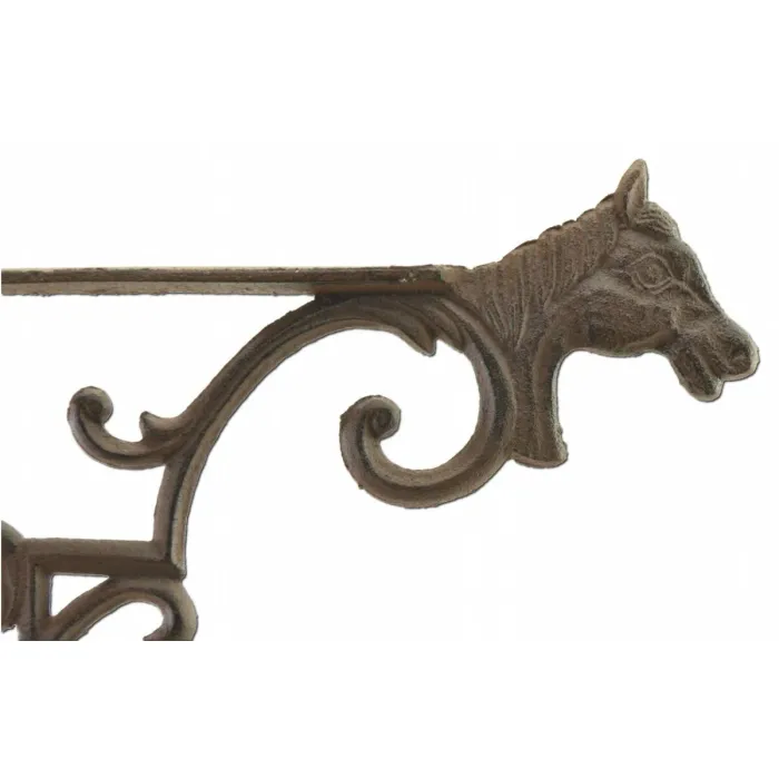 Decorative Horse Head Cast Iron Plant Hanger Hook - Large 13.375" Long