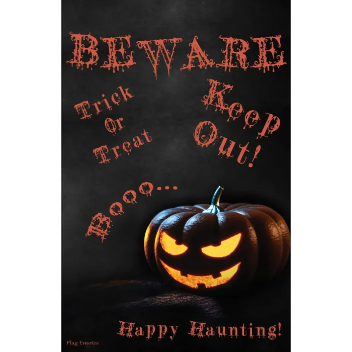 Flag Emotes Double Sided Garden Flag Happy Haunting Beware