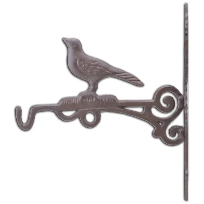Decorative Bird Cast Iron Plant Hanger Hook 10.75" Deep