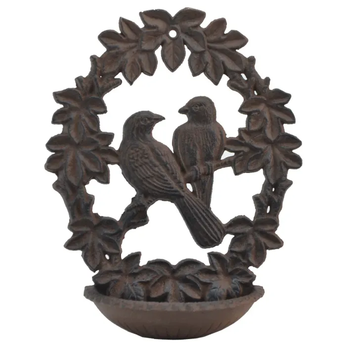 Decorative Cast Iron Wall Mount Bird Feeder 9.75" Long