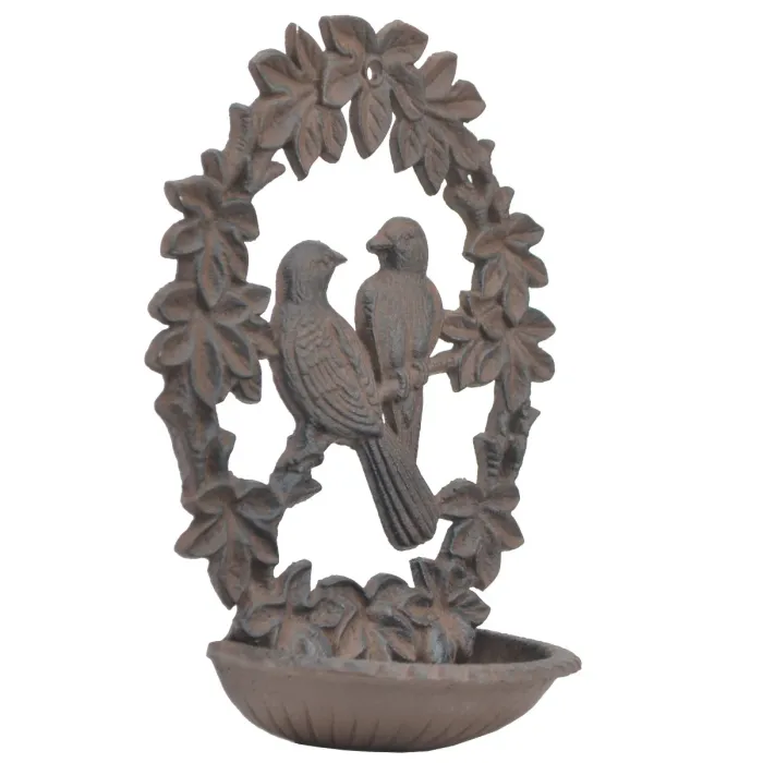 Decorative Cast Iron Wall Mount Bird Feeder 9.75" Long