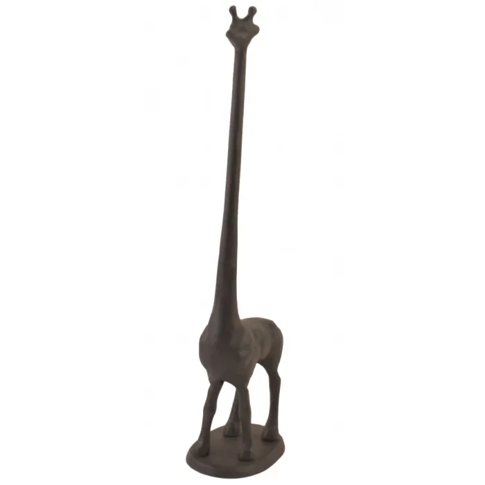 Cast Iron Paper Towel Holder Stand - Giraffe - Rust Brown - 18.625" Tall