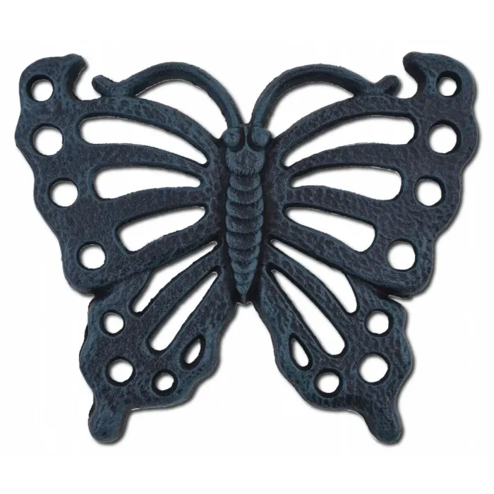 Decorative Butterfly Stepping Stone - Verdigris Cast Iron - 11" Wide