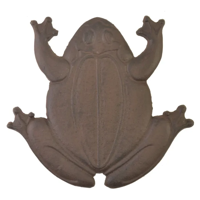 Decorative Cast Iron Yard & Garden Stepping Stone - Frog - Rust Brown
