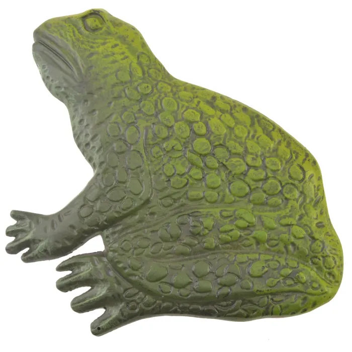 Decorative Cast Iron Yard & Garden Stepping Stone - Sitting Frog - Green