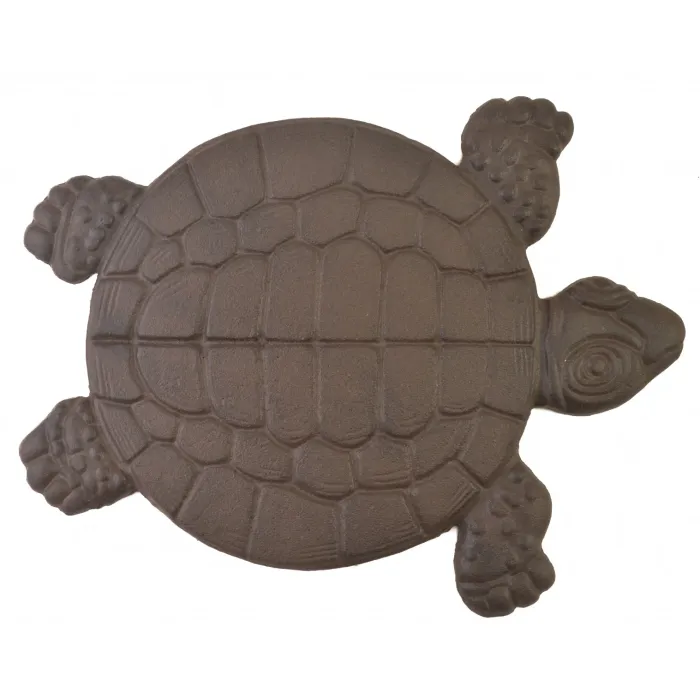 Decorative Cast Iron Yard & Garden Stepping Stone - Turtle - Rust Brown
