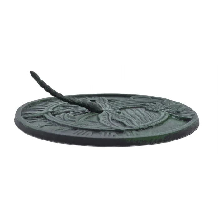 Decorative Dragonfly Garden Sundial - Green - 9.75" Wide