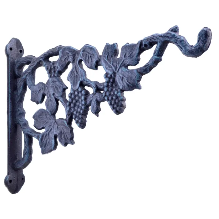 Decorative Plant Hanger Gape Vine Verdigris Cast Iron 12" Deep