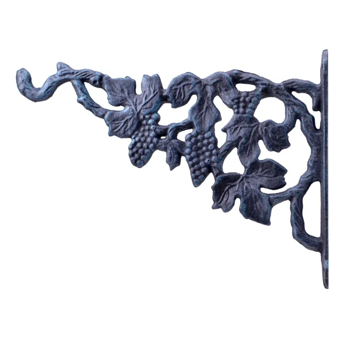 Decorative Plant Hanger Gape Vine Verdigris Cast Iron 12" Deep