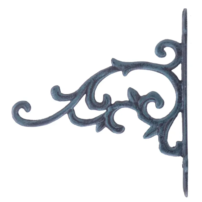 Decorative Plant Hanger Flower Bud Vine Verdigris Cast Iron 9.25" Deep