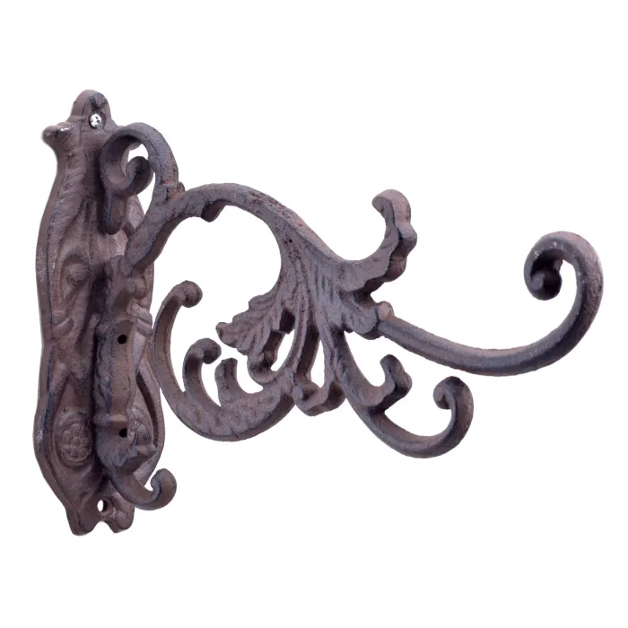 Decorative Plant Hanger Large Blooming Flower Cast Iron 10.75" Deep