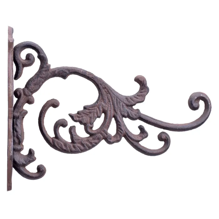 Decorative Plant Hanger Large Blooming Flower Cast Iron 10.75" Deep
