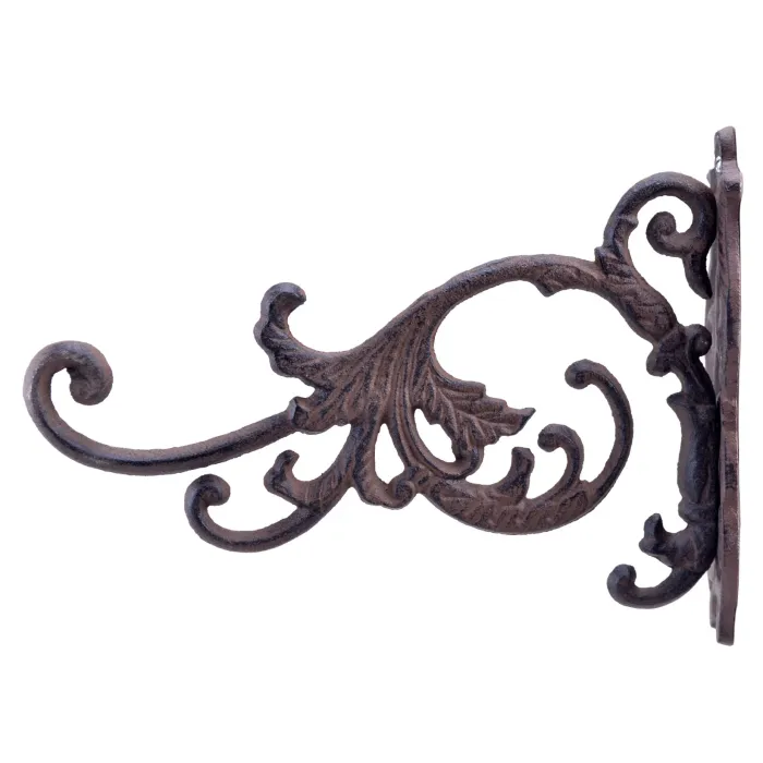 Decorative Plant Hanger Large Blooming Flower Cast Iron 10.75" Deep