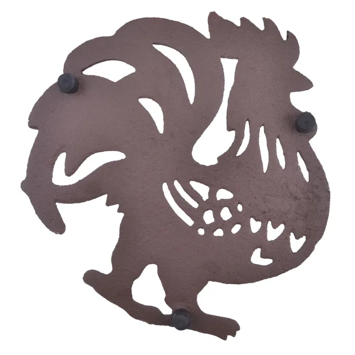 Decorative Cast Iron Trivet Rooster 7.75" Wide