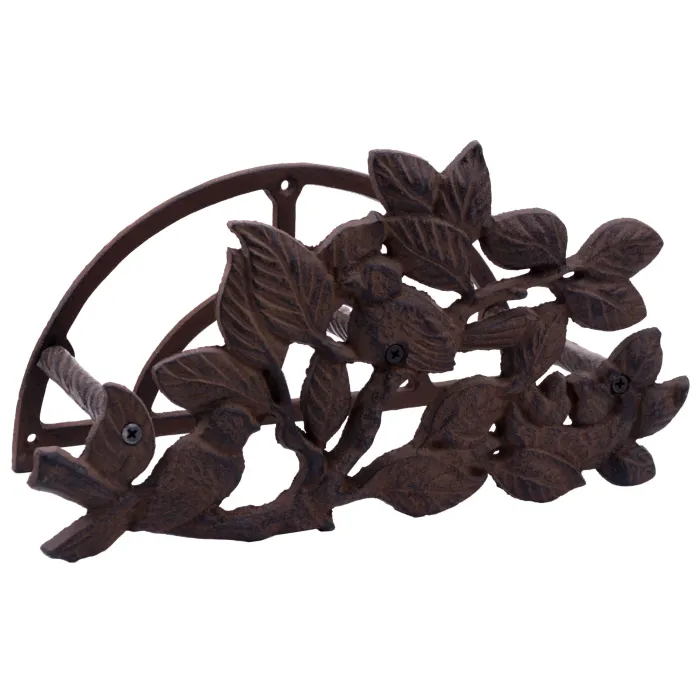 Garden Hose Holder Birds In Bush Cast Iron 12.5" Long
