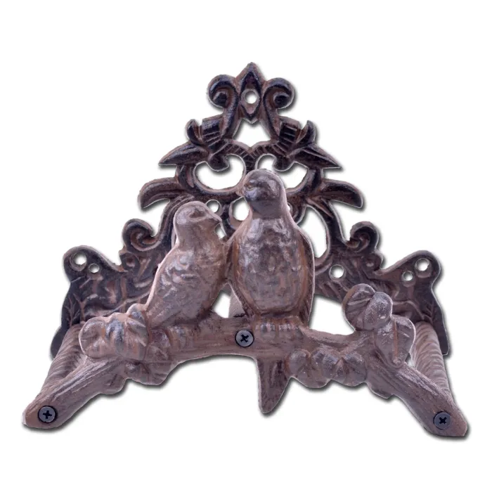 Cast Iron Garden Hose Holder Love Birds 8.75" Wide