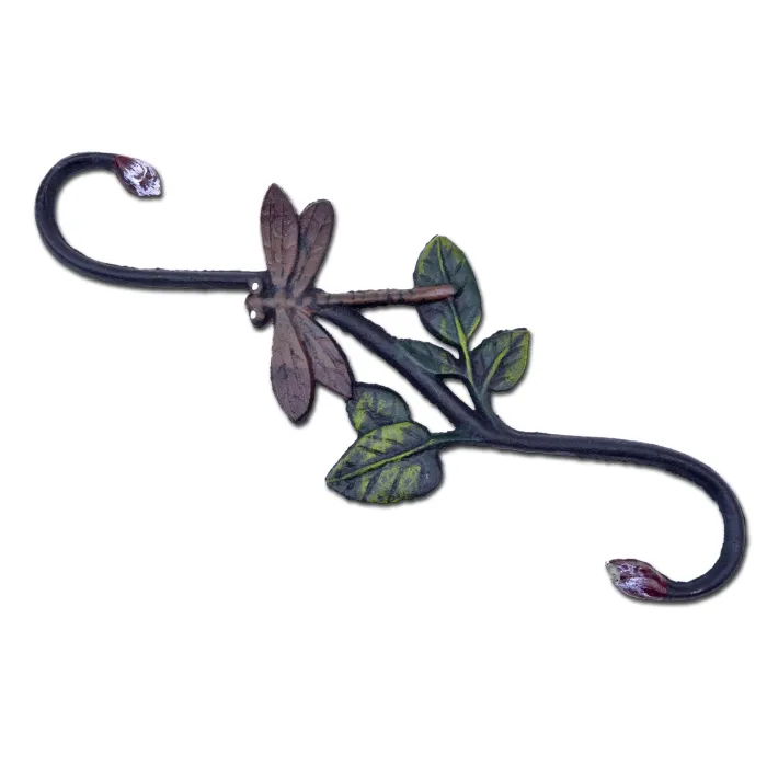 Cast Iron S Style Plant Hook Dragonfly 12" Long