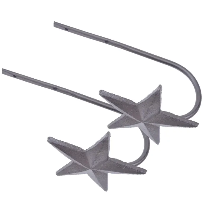 Metal Curtain Tie Backs Star Design - Pair Of 2