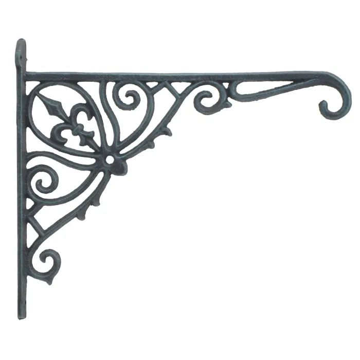 Cast Iron Plant Hanger Ornate Fleur De Lis - 12" Deep