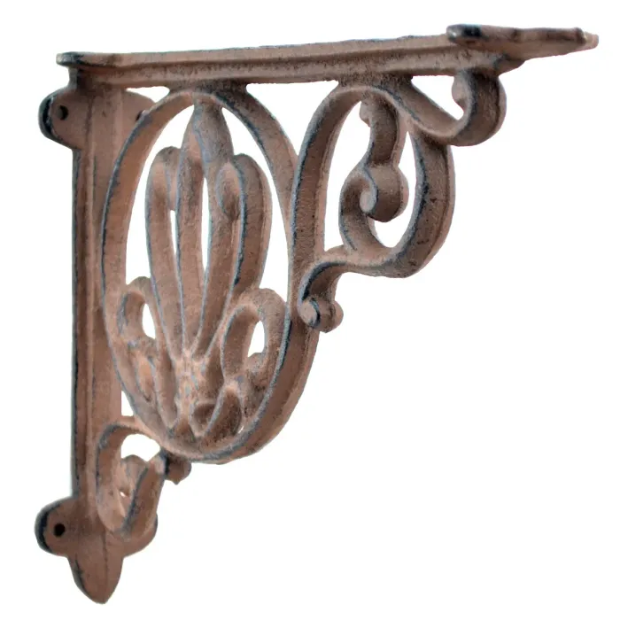 Clamshell Shelf Bracket - Rust Brown Cast Iron - 8.625" Deep