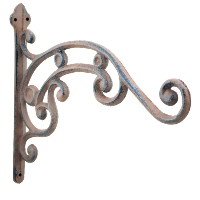 Ornate Curled Vine Decorative Cast Iron Plant Hanger - 10.75" Deep