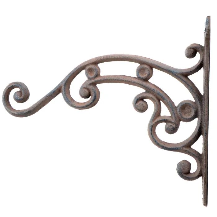 Ornate Curled Vine Decorative Cast Iron Plant Hanger - 10.75" Deep