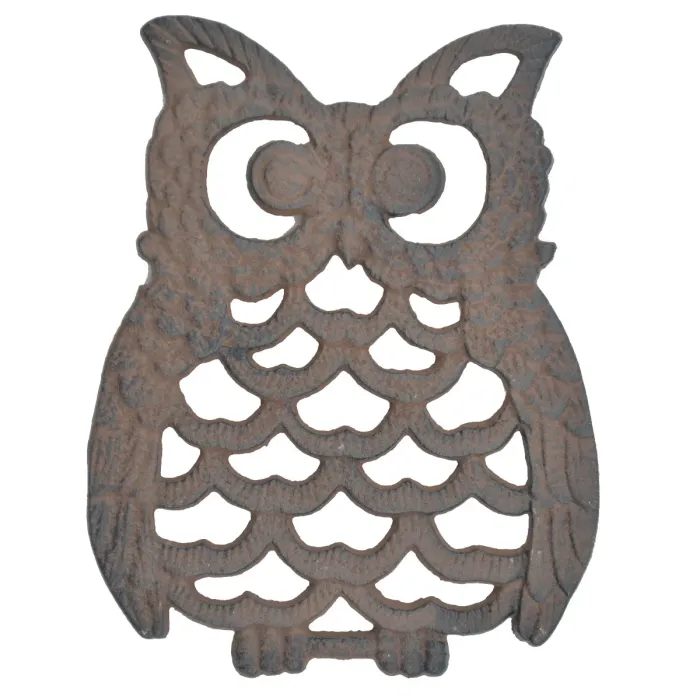 Decorative Cast Iron Trivet - Owl 7.75" Long
