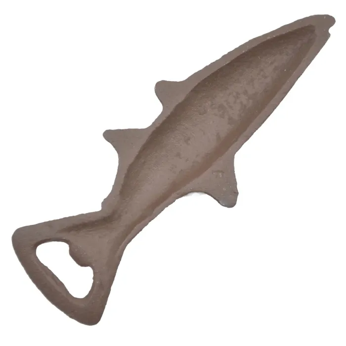 Fish Bottle Opener Distressed Brown Cast Iron 7" Long