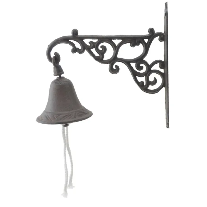 Cast Iron Dinner Bell Ornate Vine Distressed Brown