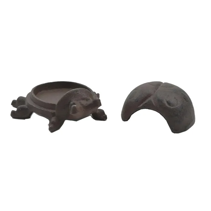 Lady Bug Hide A Key Box Distressed Brown Cast Iron