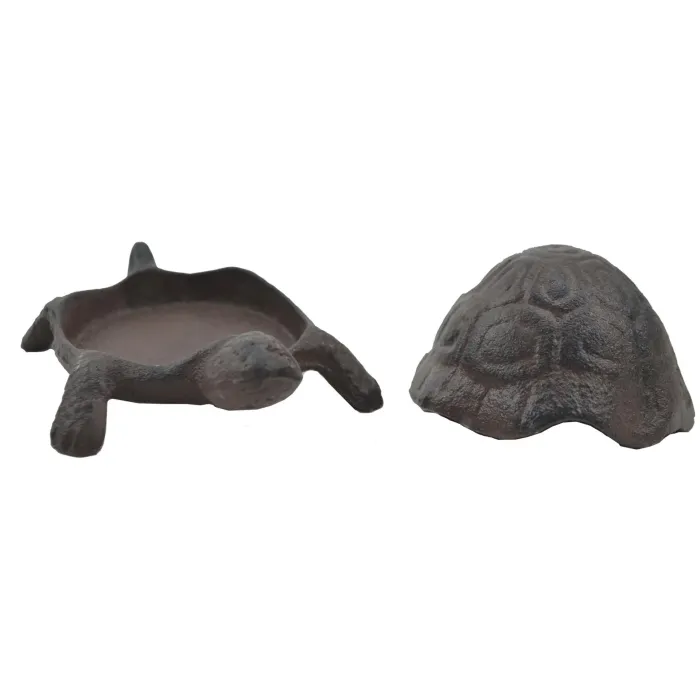 Turtle Hide A Key Box Distressed Brown Cast Iron