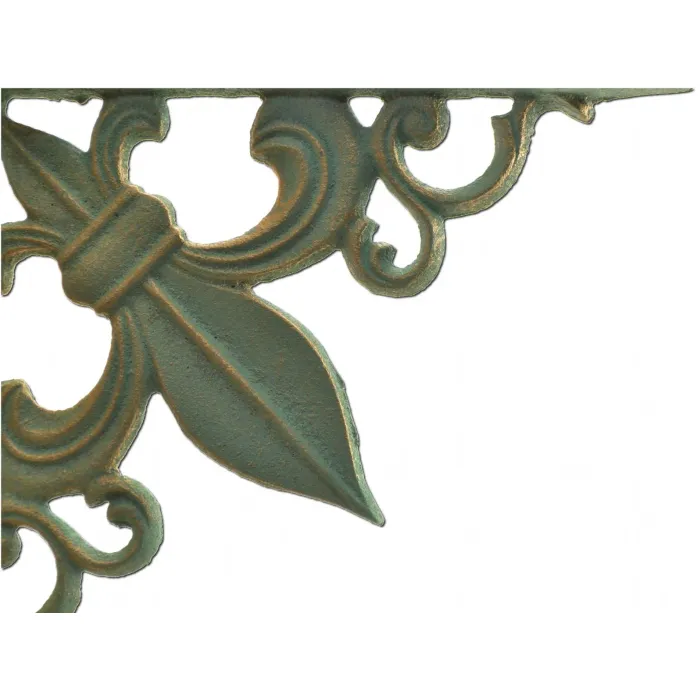 Wall Shelf Bracket Cast Iron Brace - Fleur De Lis - 7.375"