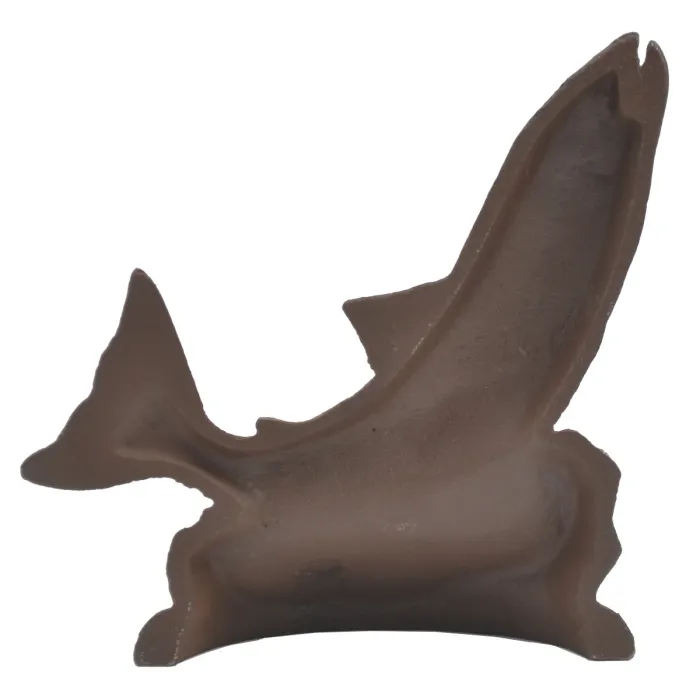 Fish Doorstop Distressed Brown Cast Iron 7.75" Tall