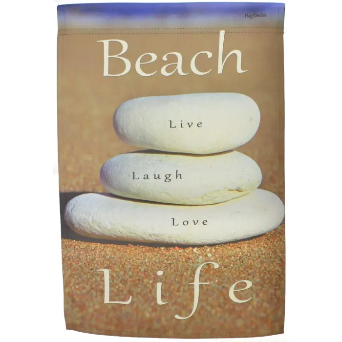 Flag Emotes - Double Sided Garden Flag - Beach Life Rocks