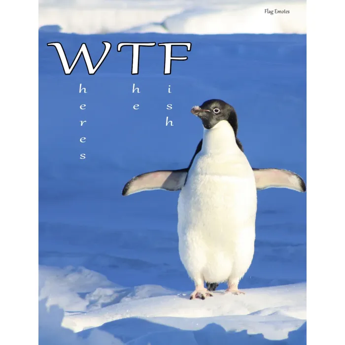 Flag Emotes - Double Sided Garden Flag - Penguin WTF Where's The Fish