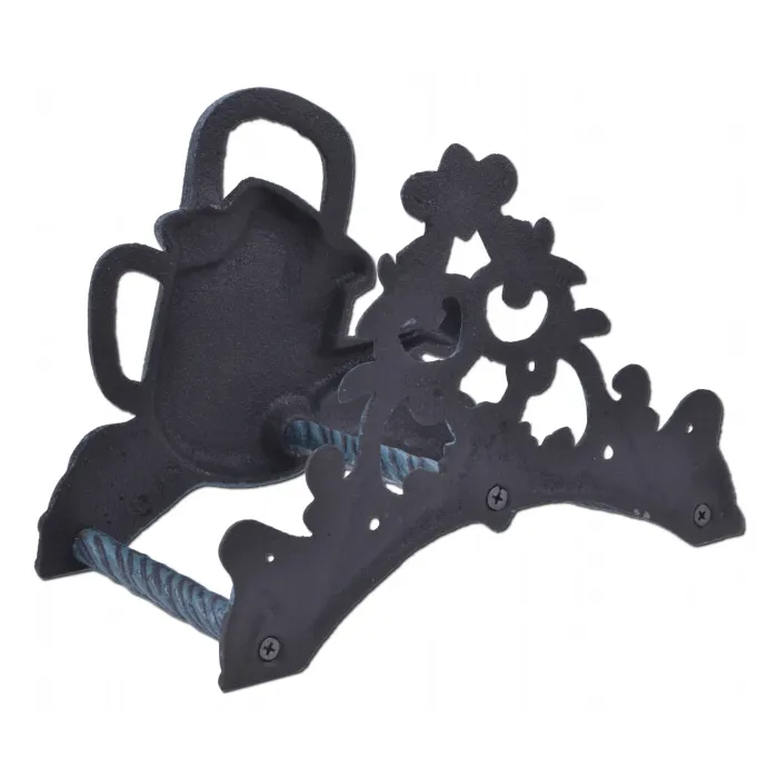 Garden Hose Holder - Watering Can - Verdigris Cast Iron - 9.75" Wide