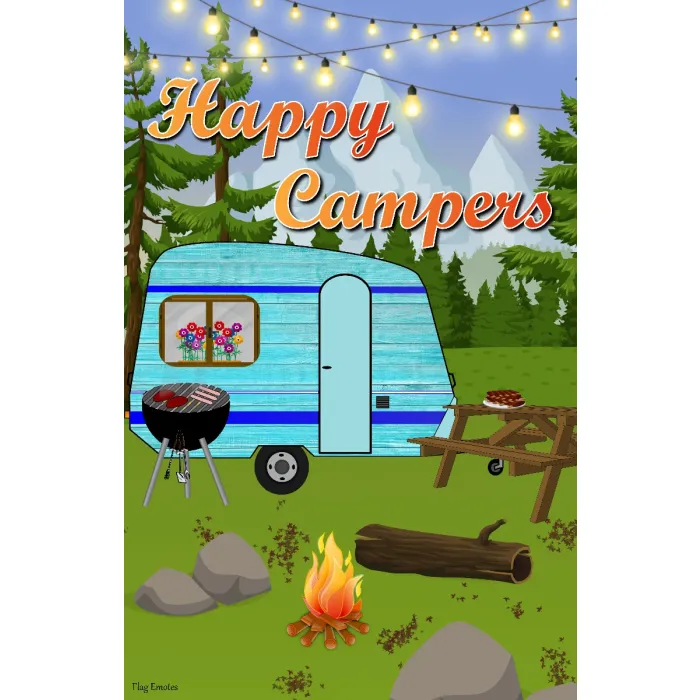 Flag Emotes Double Sided Garden Flag Happy Campers