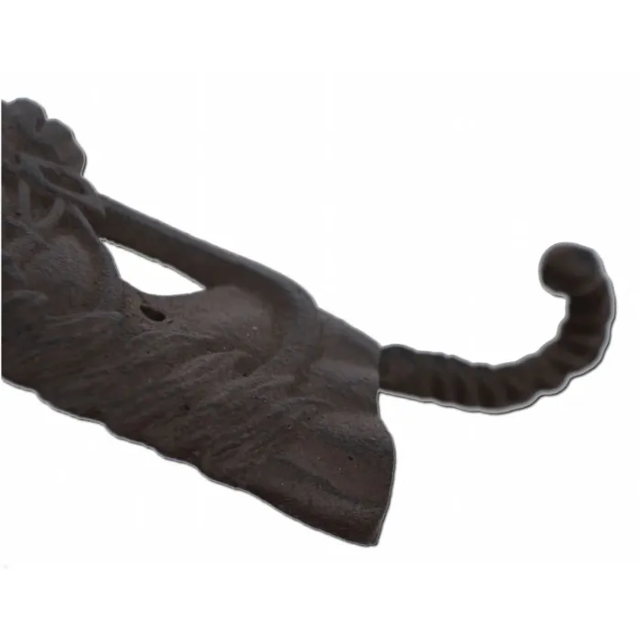 Horse Head Western Wall Hook - Rust Brown Cast Iron - 6.25" Tall