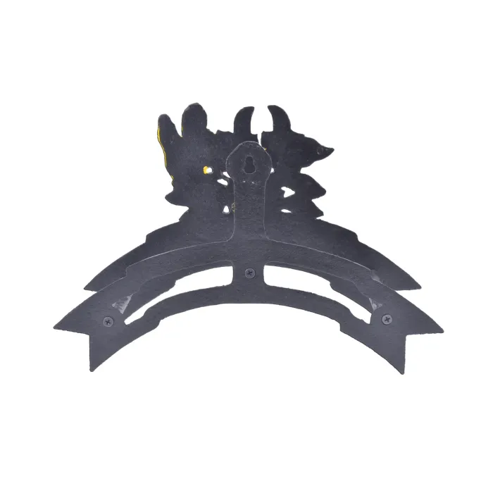 Welcome Garden Hose Holder Butterflies & Flowers Black Cast Iron 12.38" W