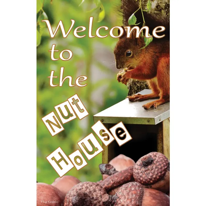 Flag Emotes Double Sided Garden Flag Welcome To The Nut House