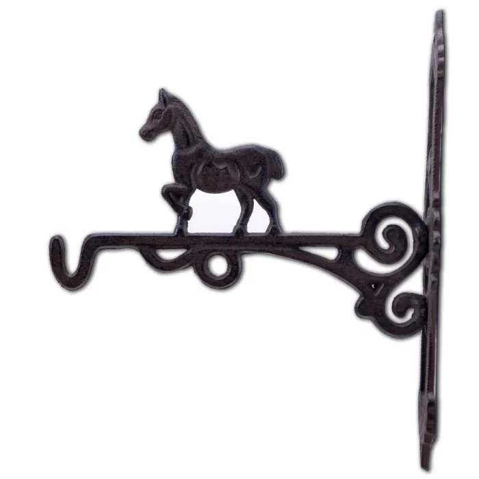 Rustic Horse Cast Iron Plant Hanger Hook 10.375" Deep
