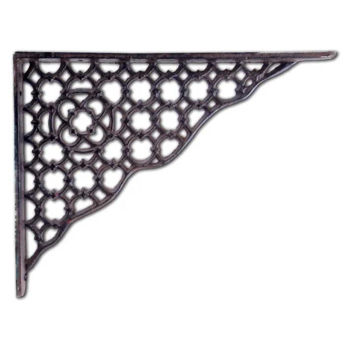 Cast Iron Wall Shelf Bracket Ornate Lattice Pattern