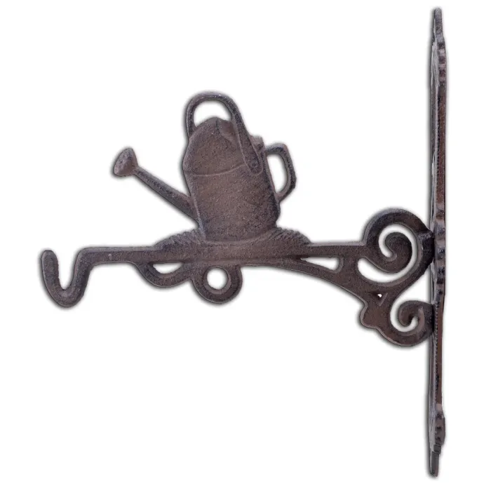 Decorative Watering Can Cast Iron Plant Hanger Hook 10.375" Deep