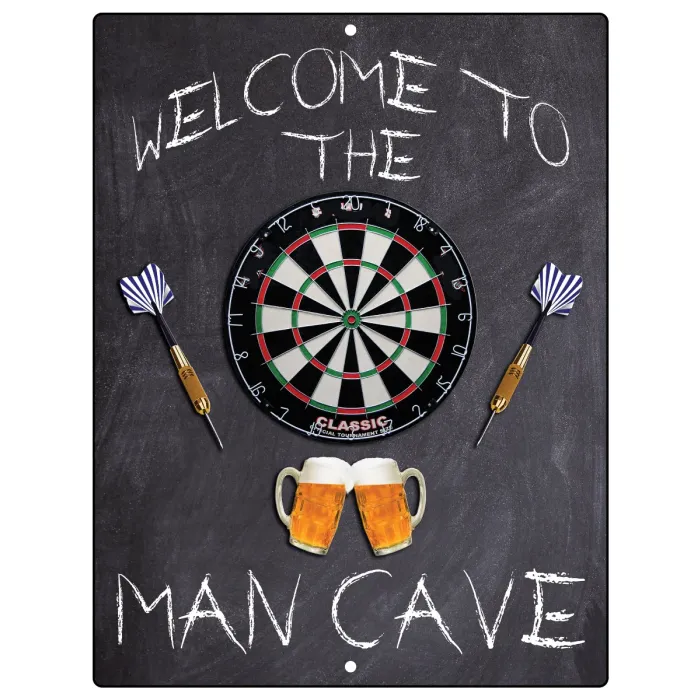 Aluminum Sign Welcome To The Man Cave Dartboard
