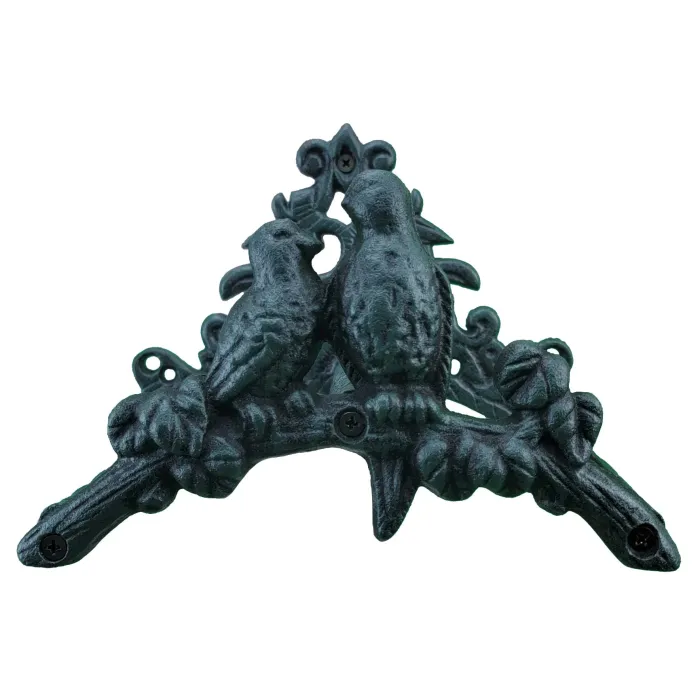 Cast Iron Garden Hose Holder Love Birds 8.75" Wide