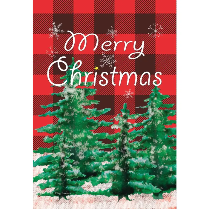 Flag Emotes - Double Sided Garden Flag - Merry Christmas Flannel