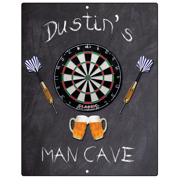 Personalized Custom Aluminum Sign - Dartboard & Beer - 12" x 9" - 144307820001 - 1569421807