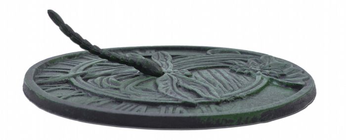 Import Wholesales Sundial Decorative Dragonfly Garden Plaque Green 9.75 Wide