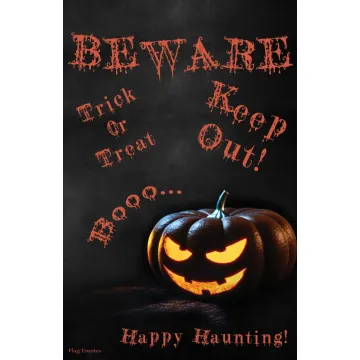 Flag Emotes Double Sided Garden Flag Happy Haunting Beware