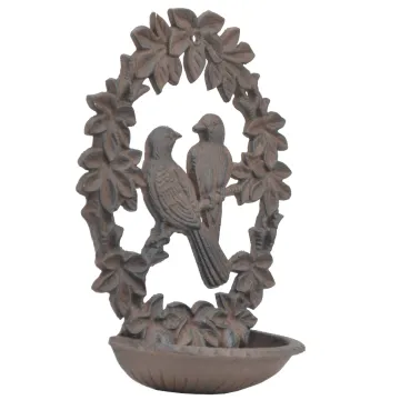 Decorative Cast Iron Wall Mount Bird Feeder 9.75" Long